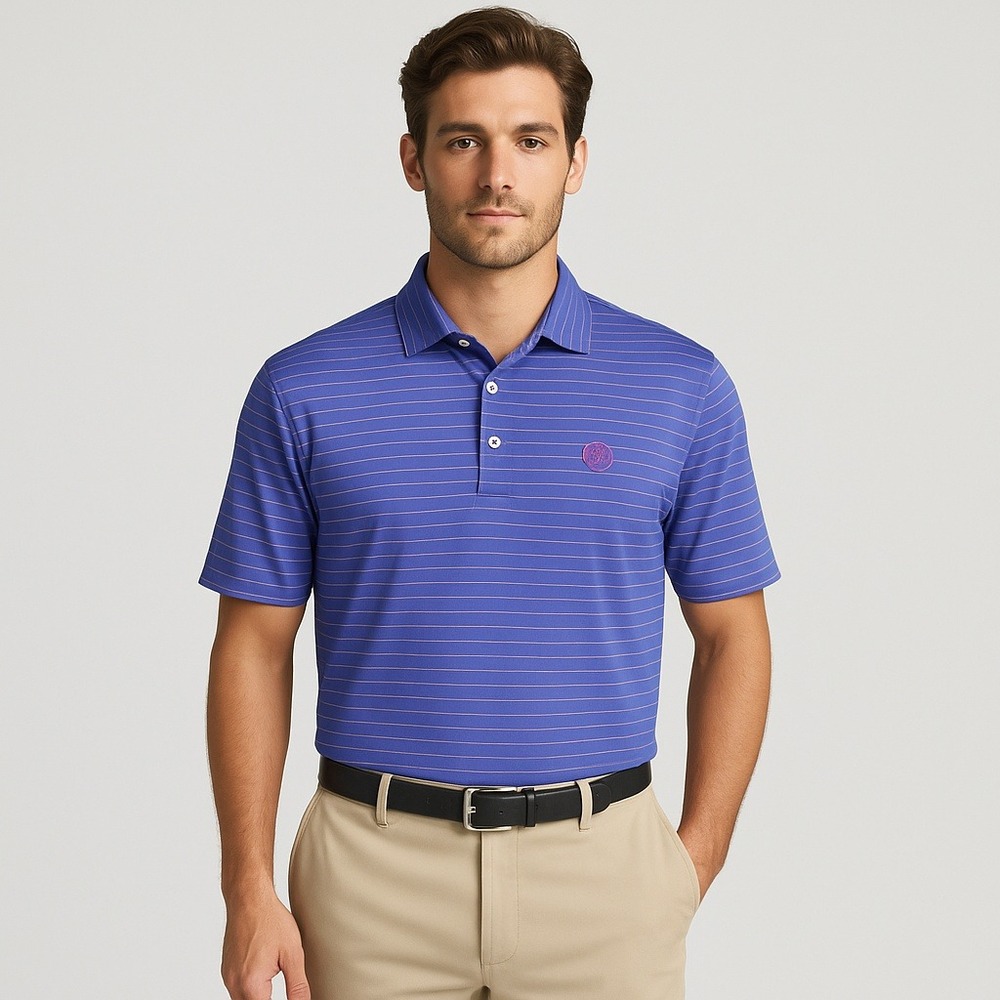 PETER MILLAR Summer Comfort Drum Performance Jersey Polo in Starboard‎ Blue XL